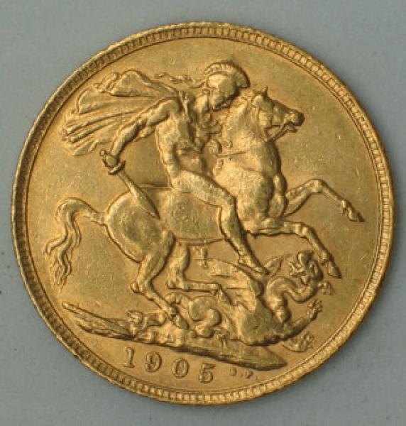 Sovereign "Edward VII" 1905, Großbritannien, 916,7 Gold, London