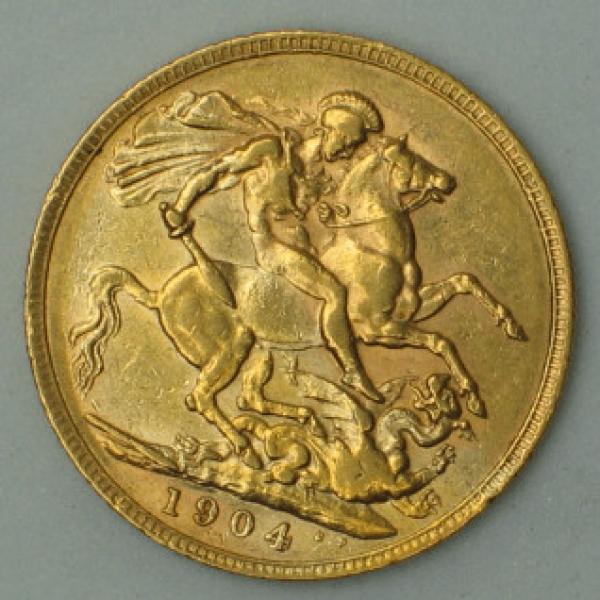 Sovereign "Edward VII" 1904, Großbritannien, 916,7 Gold, London