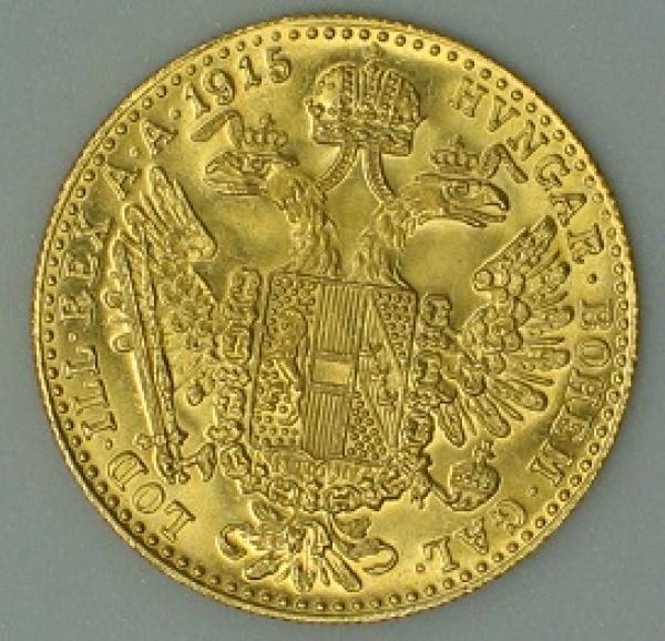 1 Dukat 1915 Österreich "Kaiser Franz-Josef I", 986er Gold
