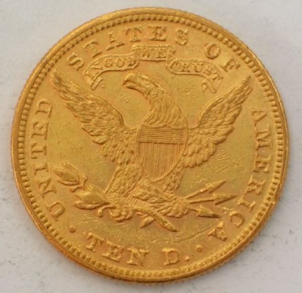 10$ US "Coronet Head" 1895 "Eagle" USA 900er Gold, Philadelphia