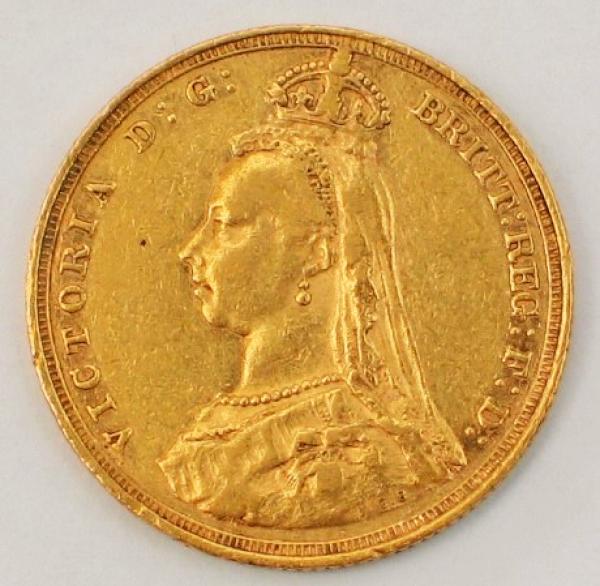Sovereign "Victoria" 1890, "Krone", Großbritannien, 916,7 Gold, London