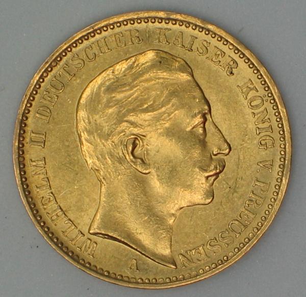 20 Mark "Wilhelm II", Reichsgold, Goldmark 1913, Deutsches Reich, 900er Gold, Berlin