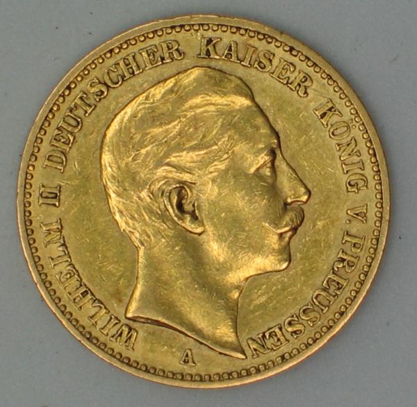 20 Mark "Wilhelm II", Reichsgold, Goldmark 1897, Deutsches Reich, 900er Gold, Berlin