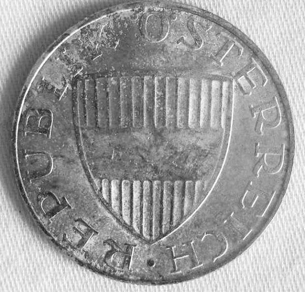 10 Schilling Österreich 1958, 640er Silbermünze
