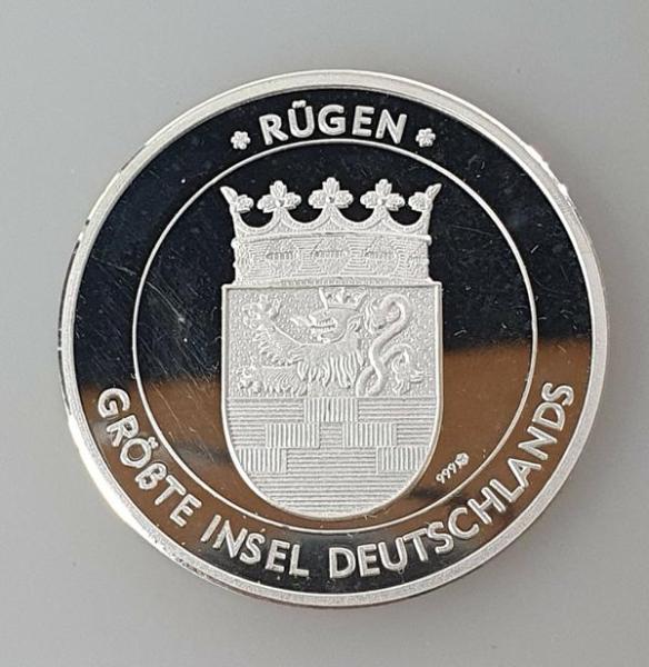 Silbermedaille Insel Rügen aus 999 Silber, Gewicht: 15,0g