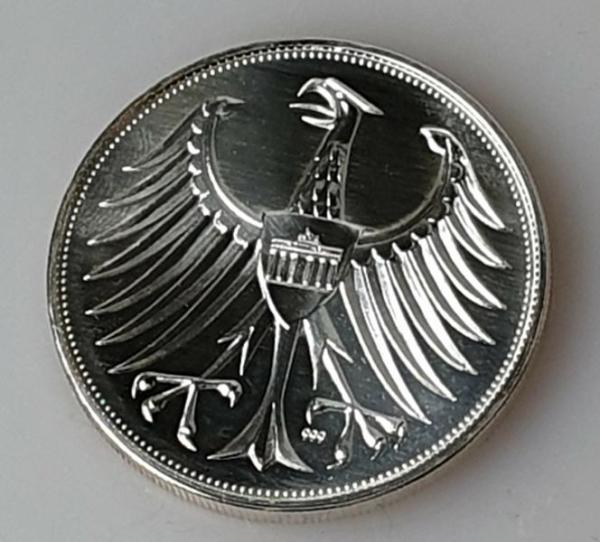 1 oz Medaille "5,-"  1951-1991 aus 999 Silber