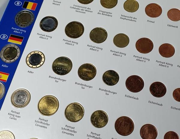 EURO Sammelalbum 96 Münzen aus 12 Ländern