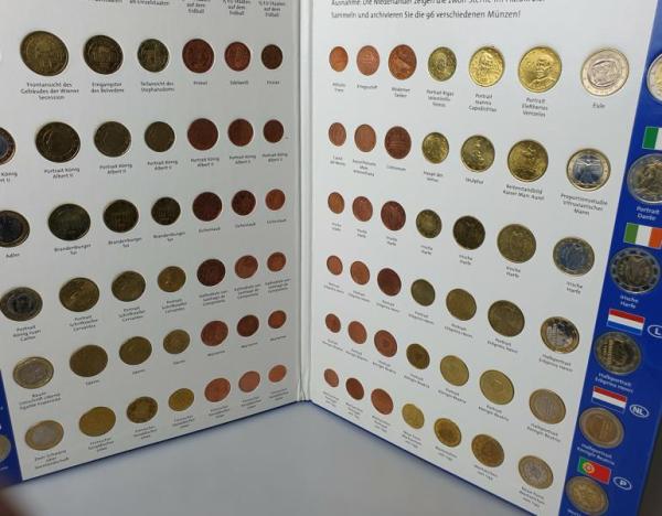 EURO Sammelalbum 96 Münzen aus 12 Ländern