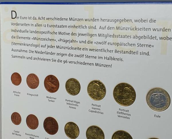 EURO Sammelalbum 96 Münzen aus 12 Ländern