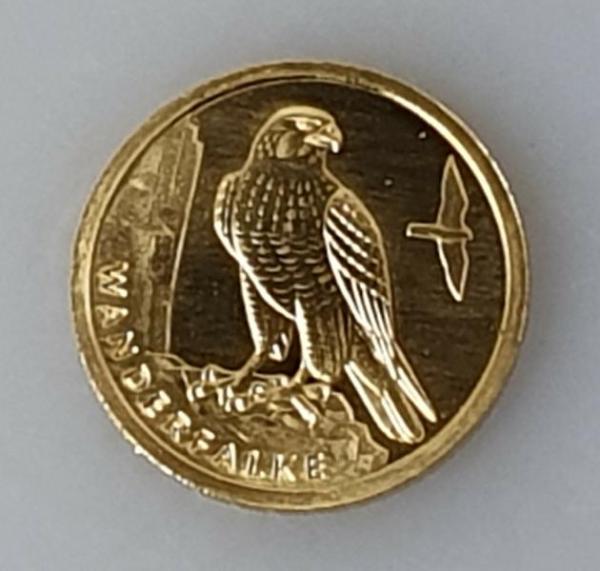 20 Euro Gold 2019 D Heimische Vögel "Wanderfalke" mit original Münzetui und Beschreibung, 1/8 oz Feingold 999,9