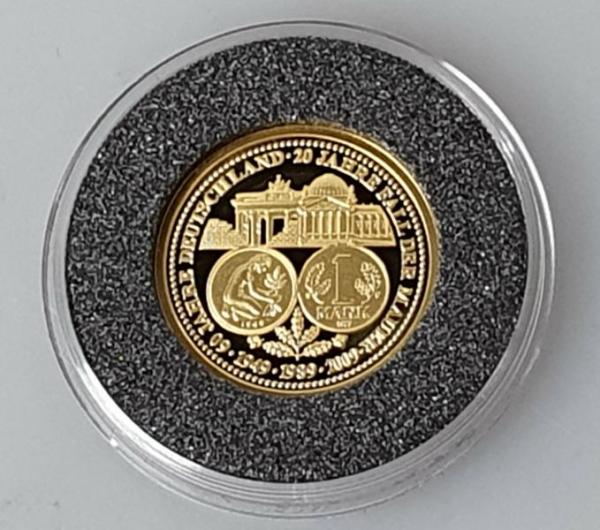Goldmedaille "25 Jahre Mauerfall" aus 585er Gold, Münze Berlin