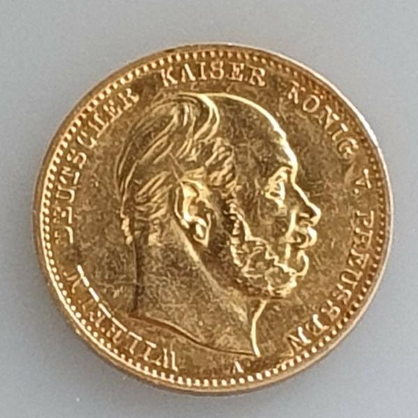 10 Mark "Wilhelm von Preussen", Reichsgold, Goldmark 1880, Deutsches Reich, 900er Gold, Berlin
