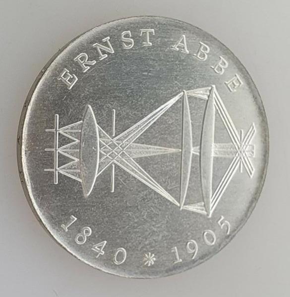Silbermünze 20 Mark Ernst Abbe, 1980, DDR, 500er Silber