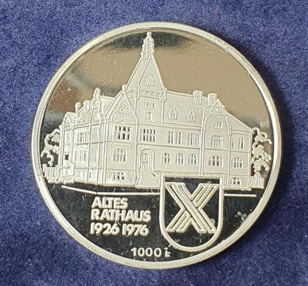Medaille "50 Jahre Castrop Rauxel" 1000er Feinsilber, Gewicht: 15,0g