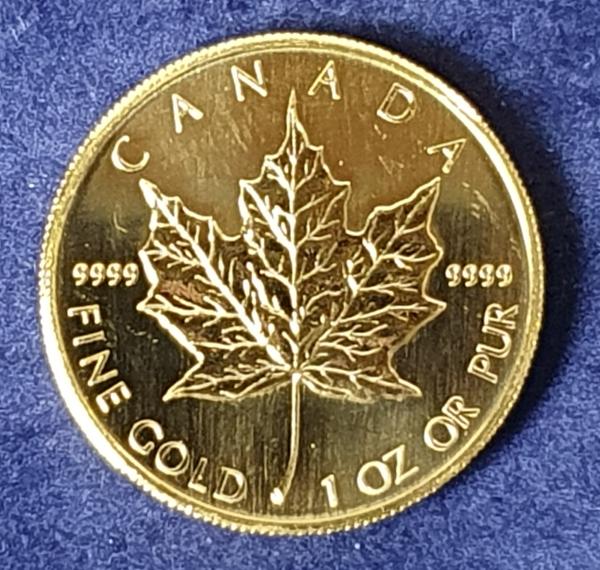 Maple Leaf 1 oz (Unze) 2007, Kanada, Anlagemünze, 999,9 Feingold - Kopie
