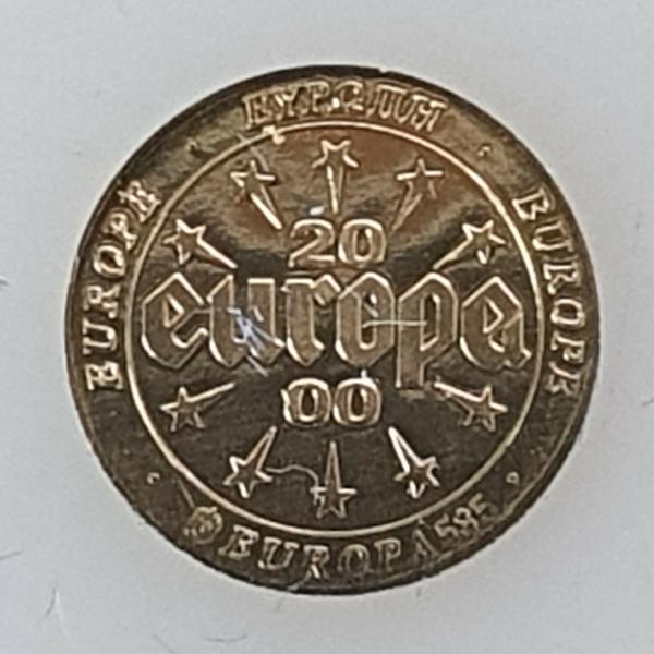 Göde Medaille "Europa - Kalender 2000 in Gold" 585er Gold mit Zertifikat