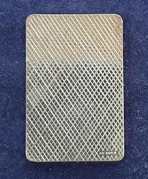 Spielkarte -Herzbube" aus 999,9 Feinsilber, Gewicht: 15,0g