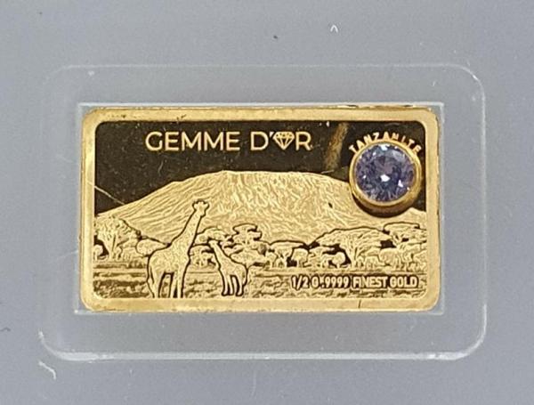 1500 Shillings in Barrenform 2020, Kilimandscharo mit Tansanit, Tansania, Gold 999,9
