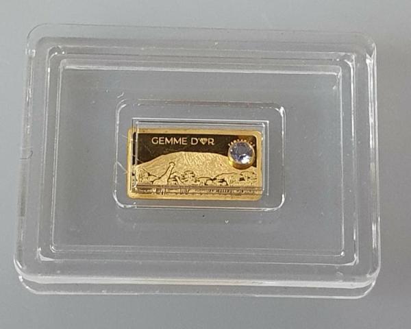 1500 Shillings in Barrenform 2020, Kilimandscharo mit Tansanit, Tansania, Gold 999,9