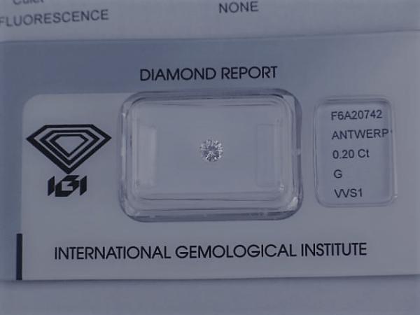 Diamant im Brillantschliff 0.20 ct/ vvs1 mit IGI Report