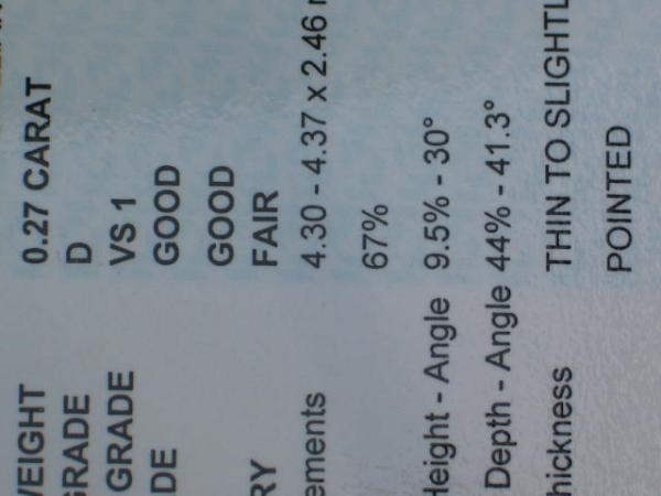 Diamant im Brillantschliff, 0.27 ct. mit IGI Report: Farbe: D , Reinheit: VS 1