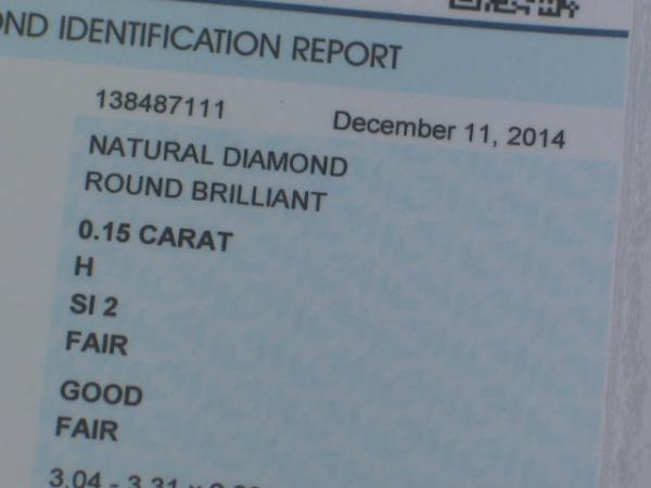 Diamant im Brillantschliff 0.15 ct/ H/ SI2/ F/ G/ F/ N mit IGI Report