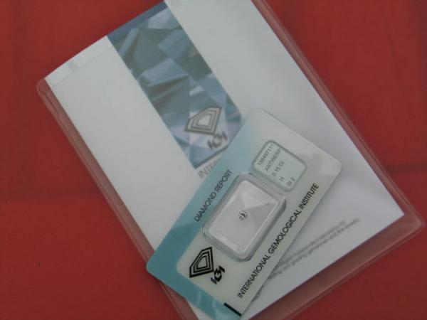 Diamant im Brillantschliff 0.15 ct/ H/ SI2/ F/ G/ F/ N mit IGI Report