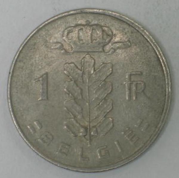 1 Franken, 1957, Legende in niederländisch - "België", Belgien 1950-1988