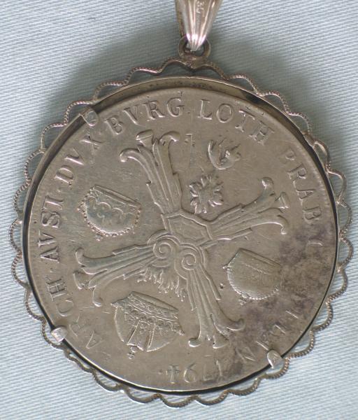 Münzanhänger: 1 Kronenthaler "Franz II" 1794 A, Österreich, Silbermünze 873er