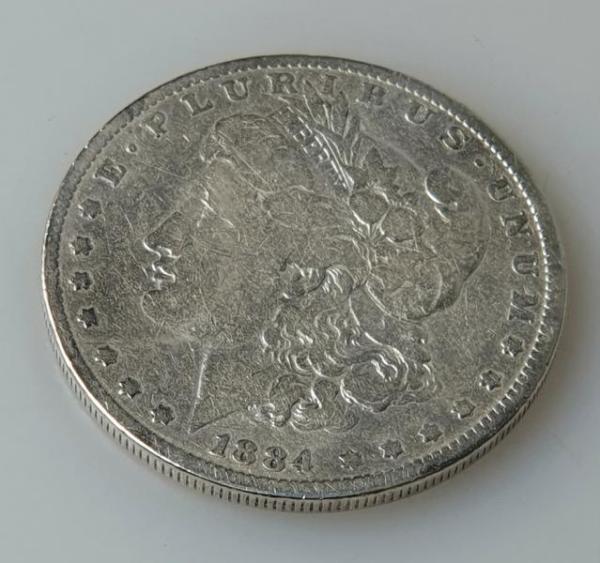 1 "Morgan Dollar" 1884, USA, One Dollar aus 900er Silber