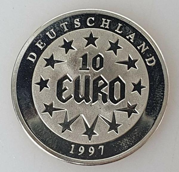 10 EUR Gedenkmünze 1997 "Europa auf dem Stier" Deutschland aus Neusilber