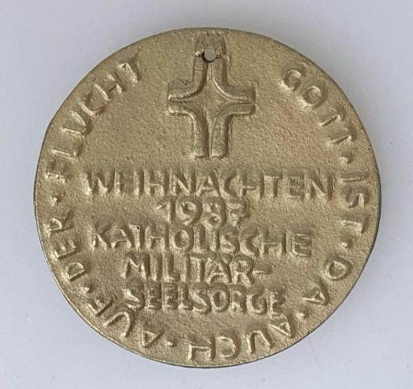 Medaille Weihnachten 1987 Katholische Militärseelsorge, Bronzeguss