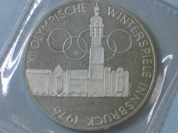 100 Schilling Münze "Olympische Winterspiele 1976" aus 640er Silber, verschweißt