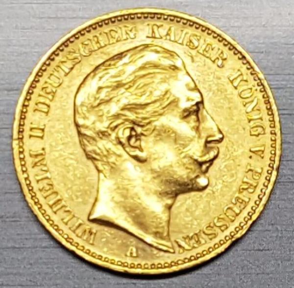 20 Mark "Wilhelm II", Reichsgold, Goldmark 1903, Deutsches Reich, 900er Gold, Berlin