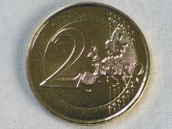 Sonderedition "2 Euro" Sondermünze, Luxemburg, vergoldete Kursmünze aus dem Jahr 2010