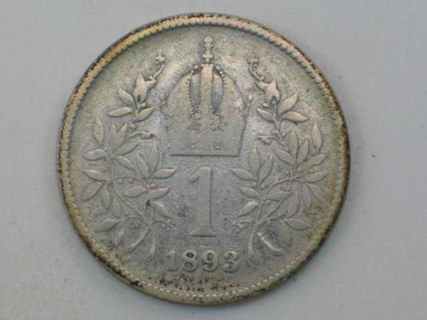 1 Krone 1893 (1 Korona) Österreich-Ungarn Kaiser Franz-Josef I, Silbermünze