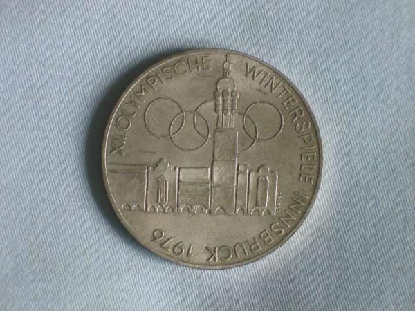 100 Schilling Österreich "XII Olympische Winterspiele", 640er Silbermünze Top