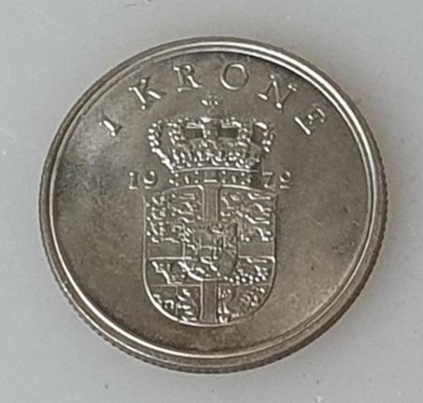 1 Krone, Dänemark, Kursmünze aus dem Jahr 1972