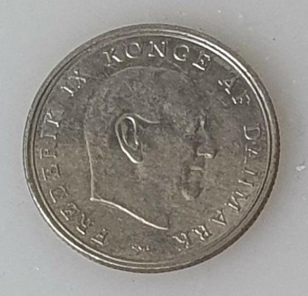 1 Krone, Dünemark, Kursmünze aus dem Jahr 1963