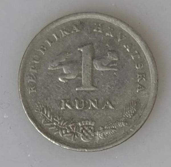 1 Kuna, Kroatien, Kursmünze aus dem Jahr 1993