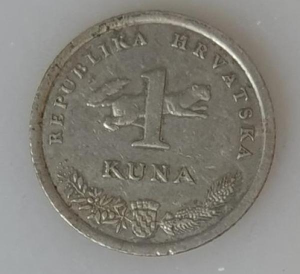 1 Kuna, Kroatien, 5. Jahrestag, Kursmünze aus dem Jahr 1999