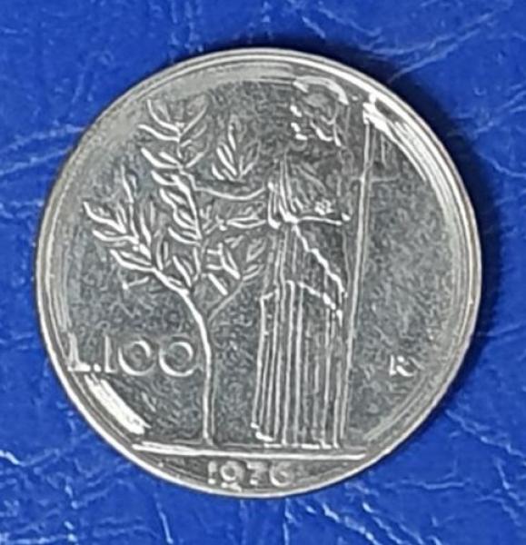 100 Lire, Italien, Kursmünze aus dem Jahr 1976