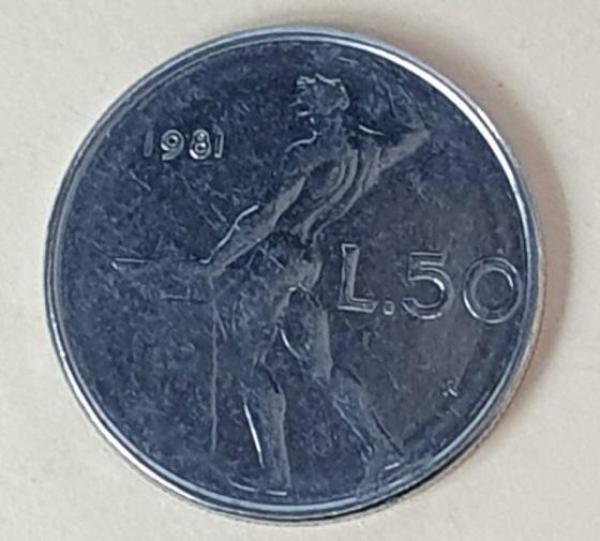 50 Lire, Italien, Kursmünze aus dem Jahr 1981