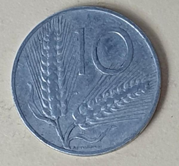 10 Lire, Italien, Kursmünze aus dem Jahr 1955