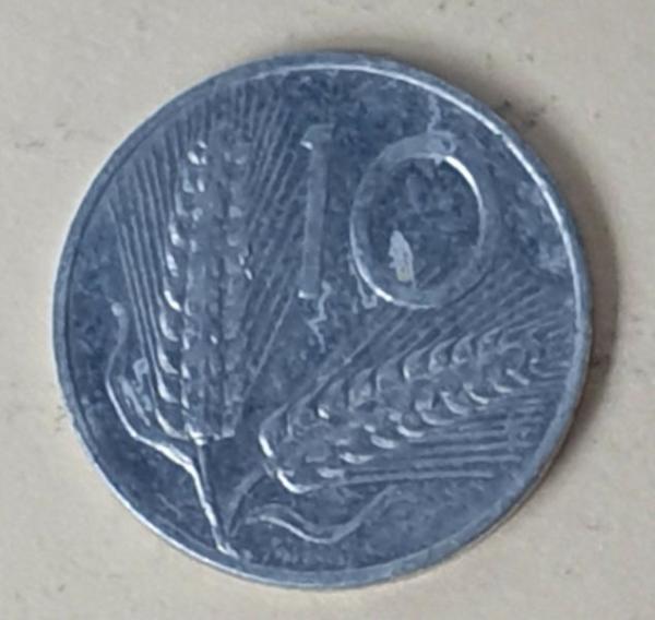 10 Lire, Italien, Kursmünze aus dem Jahr 1974