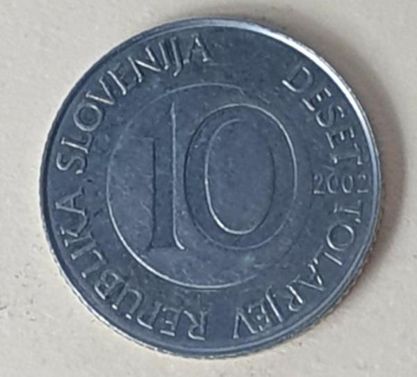 10 Tolarjev, Slowenien, Kursmünze aus dem Jahr 2002