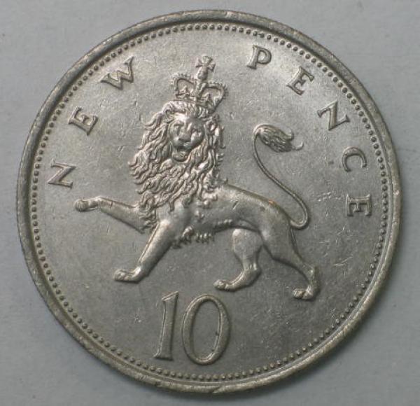 10 New Pence 1974 Großbritannien - Elisabeth II-