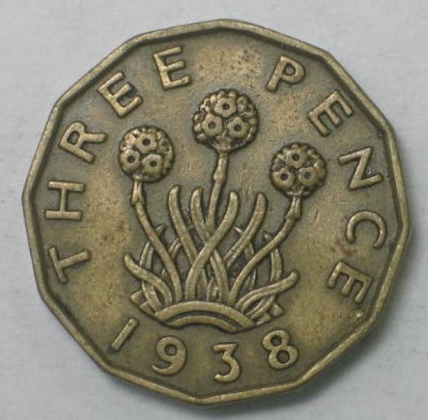 3 Pence 1938 Großbritannien -George VI-