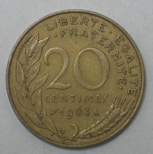 20 Centimes 1963, Frankreich