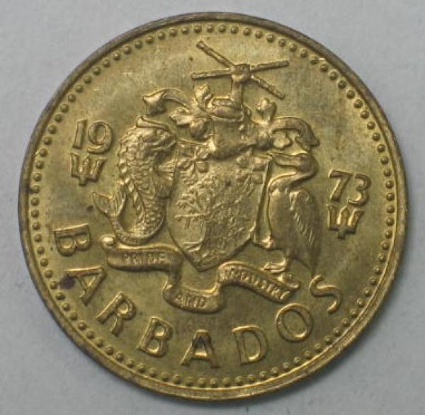 5 Cents -Leuchtturm- 1973, Barbados -Five Cents-